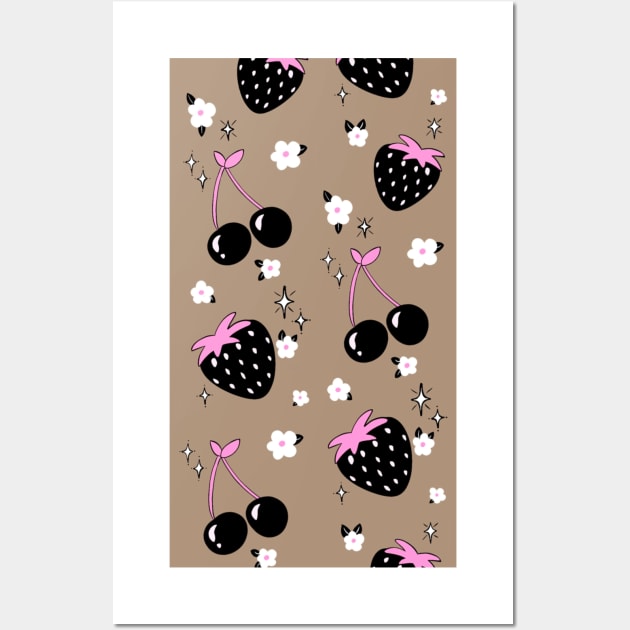 kawaii berries and cherries Wall Art by hgrasel